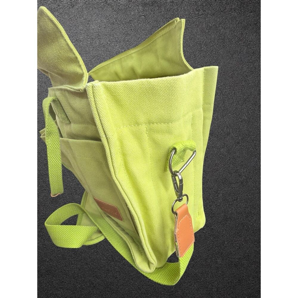 FIORETTO Green Tote Bag Zip Closure w/ Pockets Detachable Adjustable Strap - Picture 4 of 13
